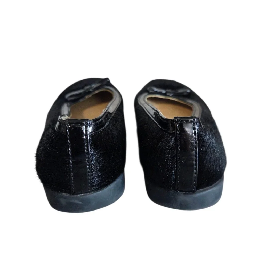 Primigi Vera Pelle Black Ballet Flat Shoes Pony Hair Patent Girls Size 32 / US 1